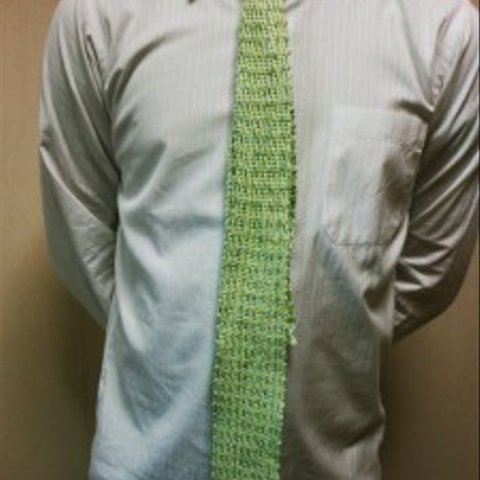 手織りネクタイNEC110A 　シルク　メンズ　プレゼント　薄緑