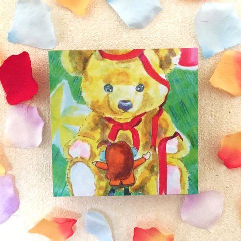 絵画 絵 アートパネル 現代アート インテリア インテリアパネル 雑貨 ロココロ 縁起画 くま ぬいぐるみ クマ 動物 : ゆりんぐ 作品名 : 両手で抱きしめても足りない