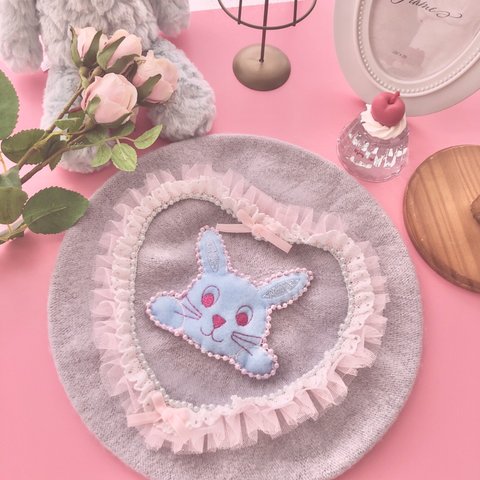 ♡rabbit patch béret♡ラビットワッペンベレー帽♡