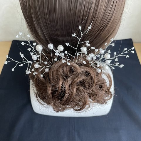 髪飾り ヘアピン ビーズ パール No.41