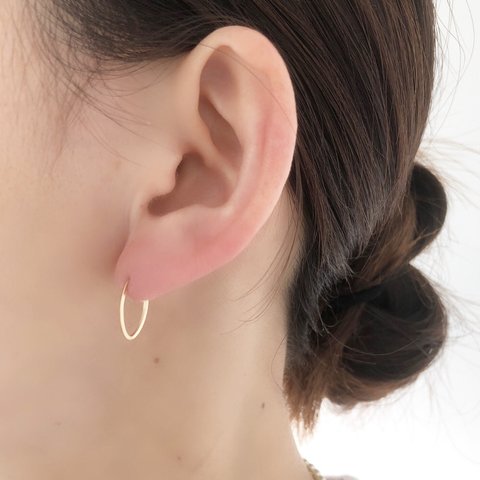 new!!【14kgf】 マーキスキャッチレス　フープピアス/キャッチなしピアス