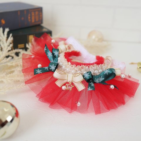 "ribbon christmas choker"クリスマスのおめかしに... チョーカー/ クリスマス撮影会にも