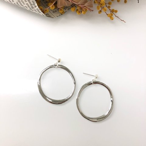 simple type！デザインリング ピアス/イヤリング  シルバー