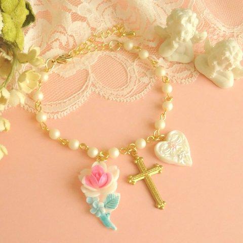 ♡Vintage cabochon・cross・bracelet♡