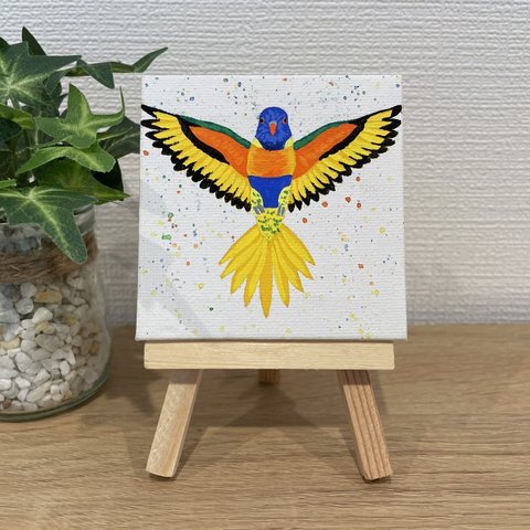 ミニ原画　ホンゴシキセイガイインコ