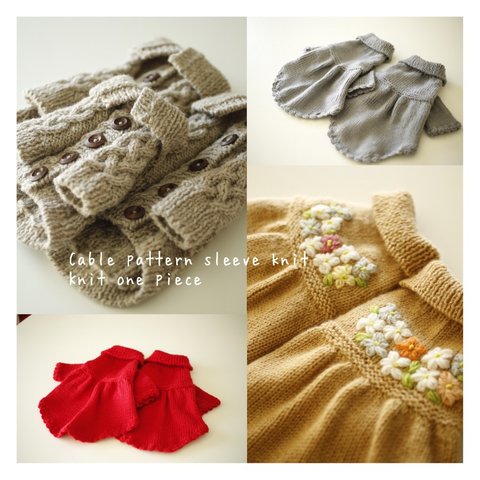 ai＊様専用お買い物ページ　Cable pattern sleeve knit 、knit one piece (わんちゃんセーター)