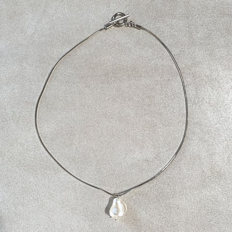 shell pearl choker(silver)