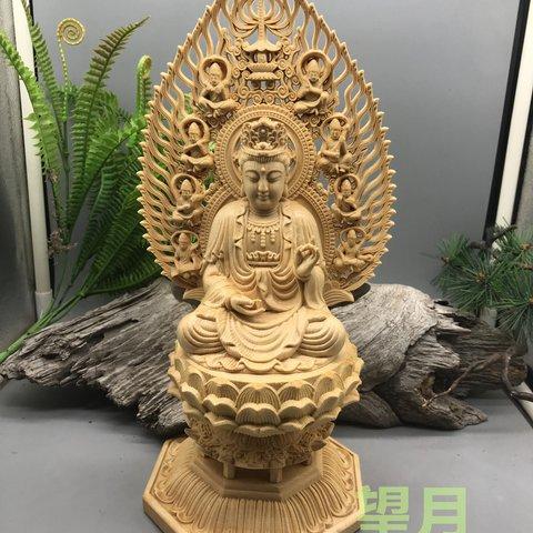 稀少珍品 大勢至菩薩 仏師で仕上げ品 彫刻工芸品 木彫仏像 