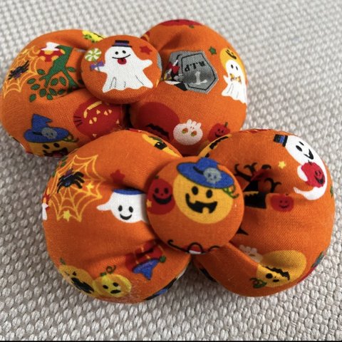 オレンジハロウィン♡リボン♡二個450円♡丸型リボンゴム！