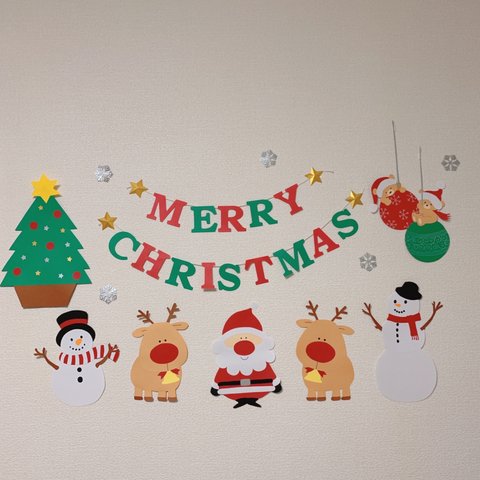 〖受注生産〗壁面飾り クリスマス サンタクロース 12月