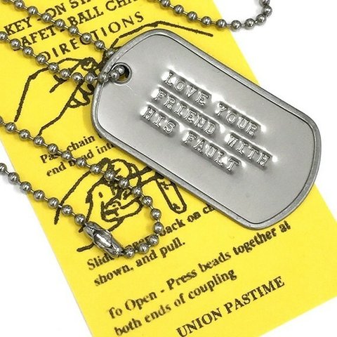 名言 DOGTAG ドッグタグ 欠点を含めて友を愛せ DP-016 USA 新品