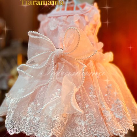 全サイズ特別セール‼️💐Princessdogdress💐ふんわりプリンセスお花畑　　チュチュスカート　桜ドレスワンピース　お散歩とか　春　犬服　猫服　