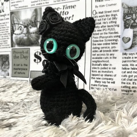 黒猫*手乗りサイズ☆あみぐるみ