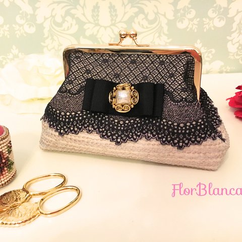 FlorBlanca Metal clasp pouch “Apricot” がま口ポーチ“アプリコット”