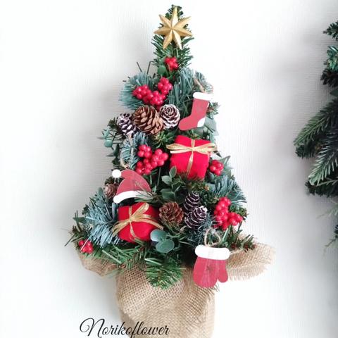 （送料無料）かわいいオーナメントのウォールデコツリー　壁掛けクリスマスツリー　35㎝　かわいいクリスマスツリー　ウォールツリー　