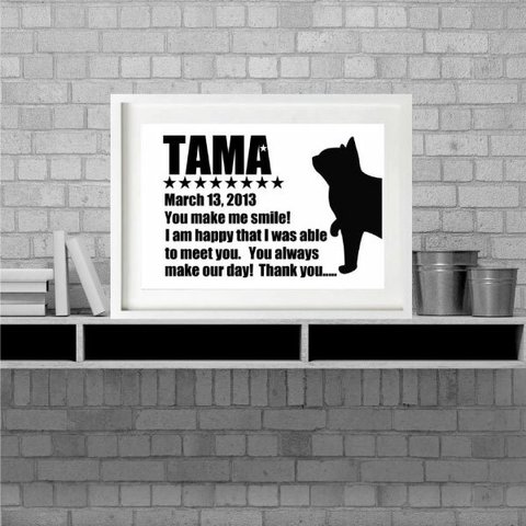 SILHOUETTE#CAT NAME MESSAGE POSTER(A4) 