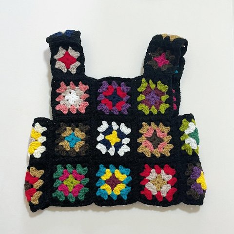 granny square vest(black2)