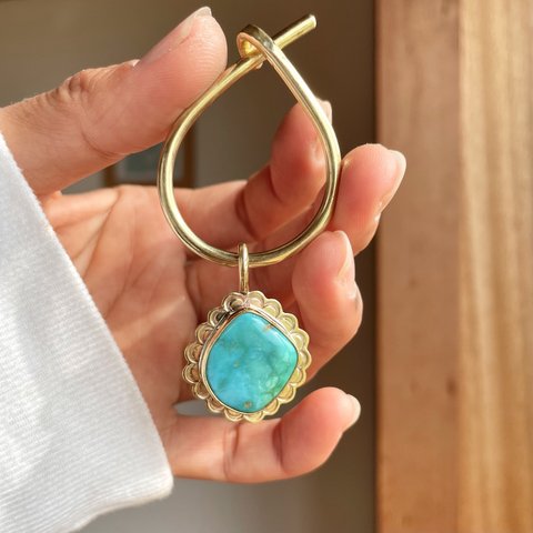 【brass】 key ring ꕥ south hill turquoise ✴︎