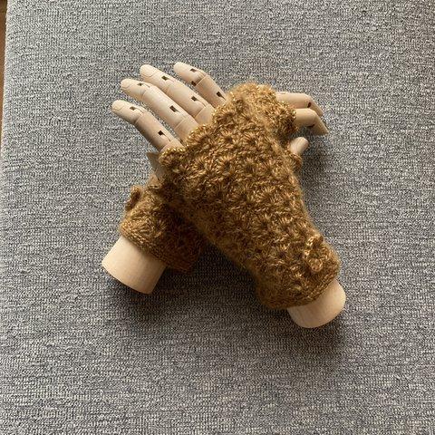 シルクモヘアの指なし手袋