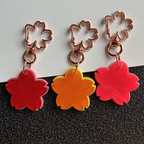 桜ピンクゴールドナスカン　アクリルキーホルダー　桜