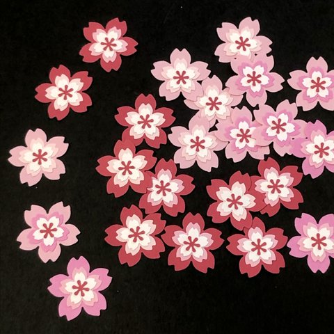 クラフトパンチ・ベリーカラー桜25枚