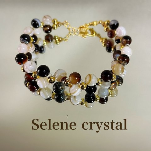 サードオニキス　ブレスレット　天然石　大人かわいい　　　上品　おすすめ　Selene crystal