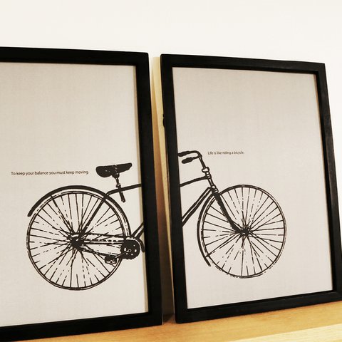 インテリアポスター・Bicycle【A4／２枚セット】