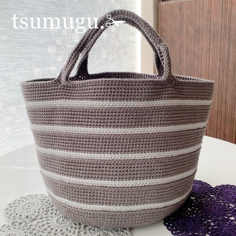 《NEW》border tote cotton L『ボーダートートコットンバックL』