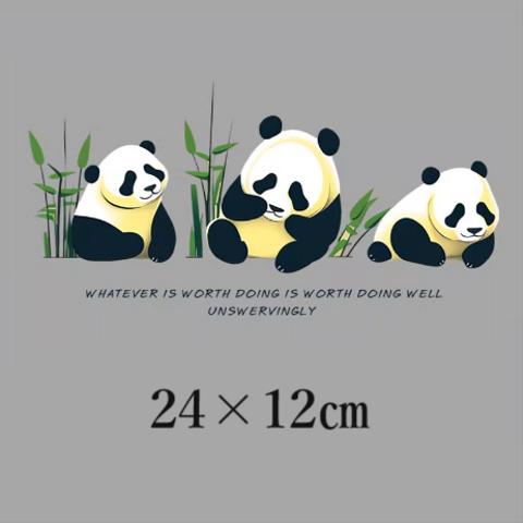 アイロン転写シート「３頭のパンダ」ぱんだ　panda　かわいい　リメイク