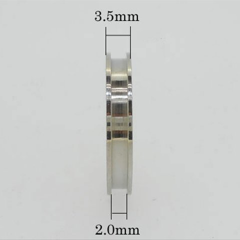 ハンドメイド素材 316Lサージカルステンレス ステンレスカラー 指輪(リング）幅 約3.5mm 内径 約17mm(13号) 1溝 st-r1-3ss-17