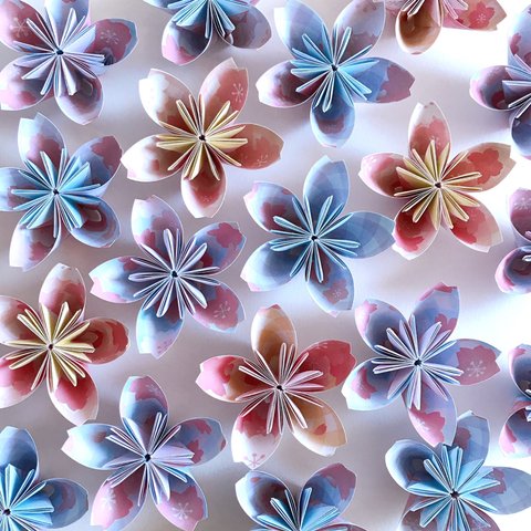 立体の桜の花 22個 壁面飾り 折り紙