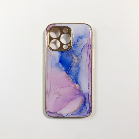 アルコールインクアートiPhoneケース スマホケース ソフトケース【nuance purple】