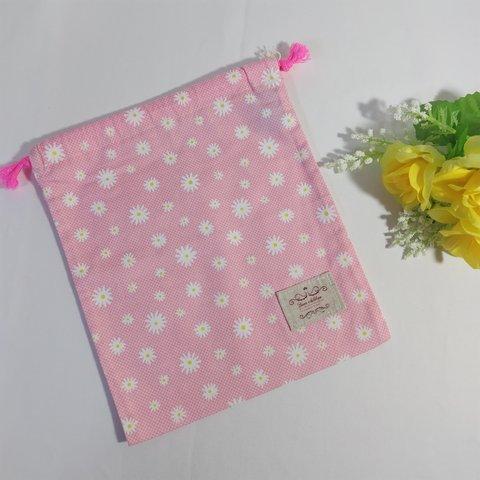 きんちゃく袋(コップ袋 )#ピンク・花（m703）