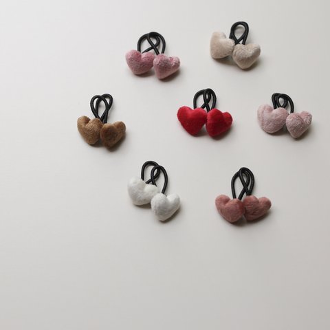 "miniheart  hair tie" ハートのヘアゴム　キッズヘアゴム　ベビーヘアゴム　キッズヘアアクセサリー　韓国子ども服　プレゼント　ゴム交換可能