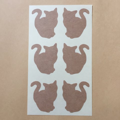 miseal《クラフトシール》Cネコ・猫型シール3.5cm×3cm60枚