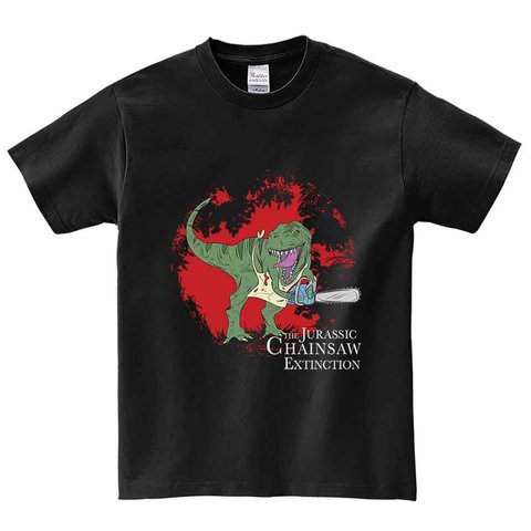 半袖Tシャツ 【チェーンソーを持つ恐竜・ティラノサウルス】 by FOX REPUBLIC