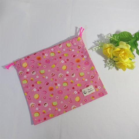 きんちゃく袋(コップ袋 )#ピンク・和菓子（m708）