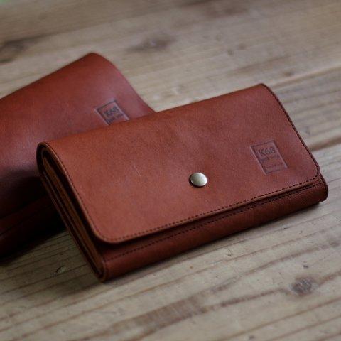 【2/28制作終了】革の長財布　Long Wallet / square cut / Brown