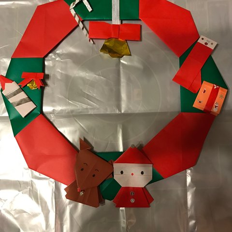 折り紙クリスマスリースキット