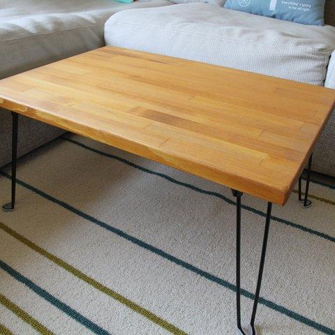 折りたたみ　ミニテーブル　テーブル　アイアン風　ウッド　アウトドア　ナチュラル　カフェ風　60×40×H30