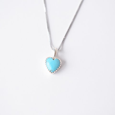 Kingman  turquoise Heart necklace 《silver925》ギザギザ