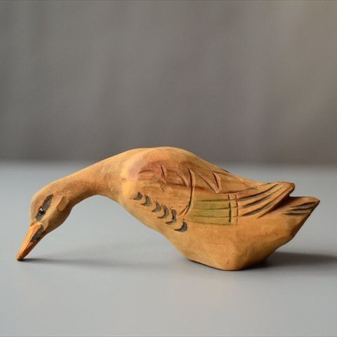 フランスから 木製の鴨 オブジェ デコイ 鳥 アンティーク ヴィンテージ_ig3845