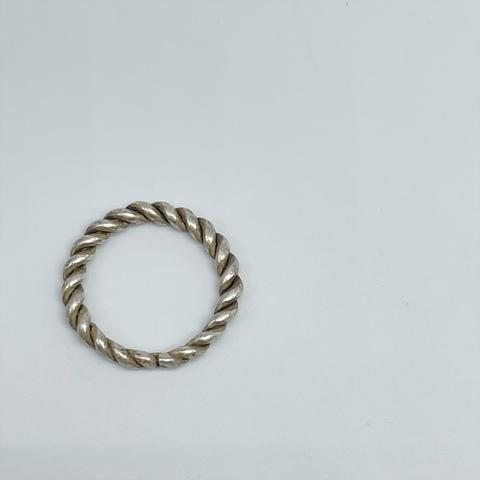 【2点限定】11号 ロープデザイン ツイスト 真鍮 ヴィンテージ風 アンティーク シルバー 指輪 リング 