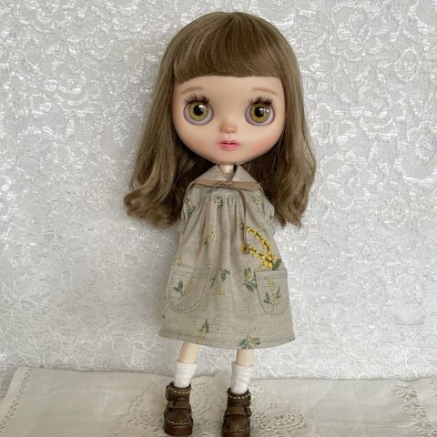blythe outfit ミモザ刺繍のお洋服セット