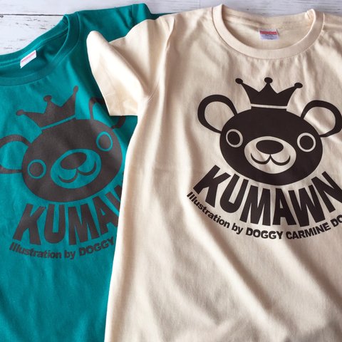 王冠 クマ 『kmawn/クマウン』Tシャツ/2カラー・2サイズ 展開・レディース 可愛い くま カジュアル