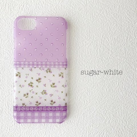 iPhone ケース ❤︎ girly pattern 〜 mini purple flowers 