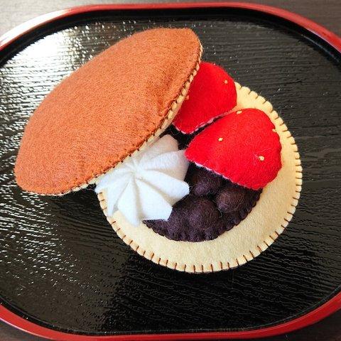 【ﾌｪﾙﾄ】生ｸﾘｰﾑｲﾁｺﾞどら焼き