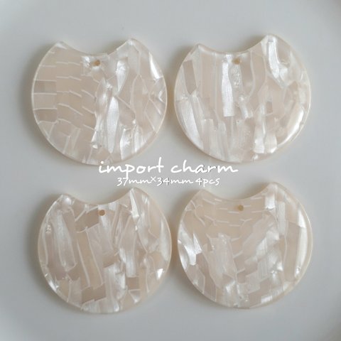 (新色》import charm ivory 37mm✕34mm 4pcs【Ch-803】