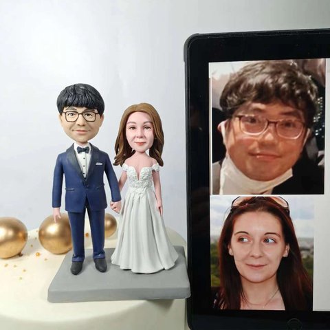 ケーキトッパー オーダーメイド 似顔絵プレゼント フィギュア人形ぬいぐるみ 結婚式祝い 周年記念日 夫婦 カップル 両親 恋人 プレゼント にプレゼント