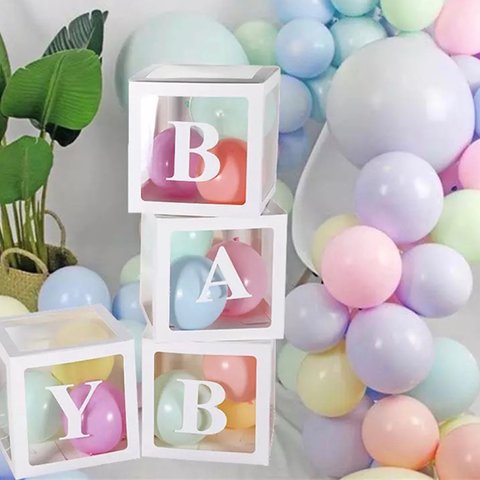 BABY BOX バルーン　バルーンボックス　写真映え　赤ちゃん　誕生日　記念